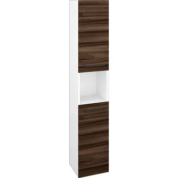 Koupelnový nábytek Dřevojas Vysoká skříň DOS SVD2O 35 - N01 Bílá lesk / Úchytka T06 / D06 Ořech / Pravé
