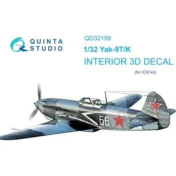 Plastikový model 1/32 Yak-9 T/K 3D-Printed&col. Interior (ICM)