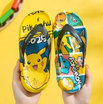Dětská sportovní obuv Dětské barevné pantofle žabky Pokémon (26-35 EUR) Barva: Žlutá, Velikost: 32-33 (20 cm)