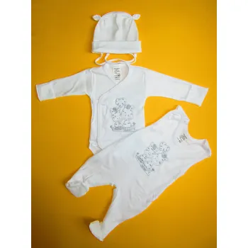 Kojenecká souprava Arex, ČR Jednobarevná soupravička do porodnice s výšivkou Barva: bílá, Velikost: 56, Varianta: Motiv žirafky