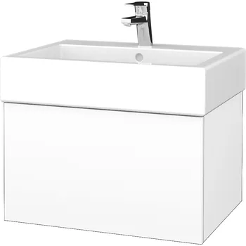 Koupelnový nábytek Dřevojas Koupelnová skříňka VARIANTE SZZ 60 pro umyvadlo Duravit Vero - N01 Bílá lesk / L01 Bílá vysoký lesk
