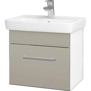 Koupelnový nábytek Dřevojas Koupelnová skříňka SOLO SZZ 50 - N01 Bílá lesk / Úchytka T01 / M05 Béžová mat