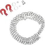 Absima 1:10 ocelový řetěz se zátěžovým hákem stříbrná červená