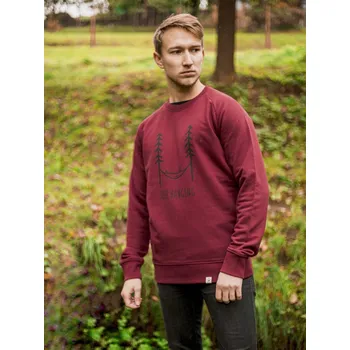 Pánská móda Zachraňte pánský crewneck Just hanging - vínový Vínová - Burgundy XL