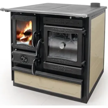 Sporák na tuhá paliva GUČA s.r.o. GUČA GULIVER SMART P sporák na tuhá paliva 10,5kW, s troubou, levý, béžová