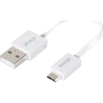 Mobilní telefon Akasa USB kabel USB 2.0 USB-A zástrčka, USB Micro-B zástrčka 0.15 m bílá flexibilní provedení, pozlacené kontakty, UL ce