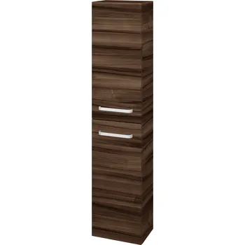 Koupelnový nábytek Dřevojas Vysoká skříň DOS SV1D2 35 - D06 Ořech / Úchytka T01 / D06 Ořech / Levé