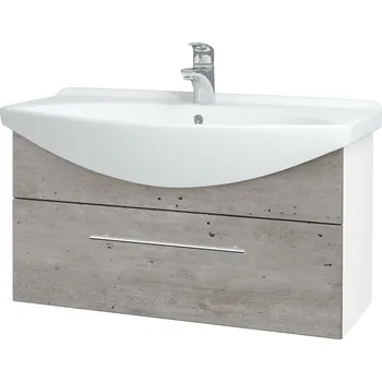 Koupelnový nábytek Dřevojas Koupelnová skříňka TAKE IT SZZ 85 - N01 Bílá lesk / Úchytka T02 / D01 Beton