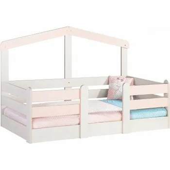 Dětská postel Dětská postel 90x190 Boom - bříza/růžová