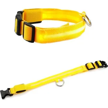 Obojek pro psa Svítící obojek - žlutý Velikosti: XS