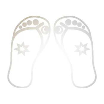 Samolepící dekorace SAMOLEPKA Botičky 001 plážové žabky (82 - odrazková reflexní bílá) NA AUTO, NÁLEPKA, FÓLIE, POLEP, TUNING, VLASTNÍ TEXT, TISK, AUTOSAMOLEPKY.cz, POLEPY, OBRÁZEK, LOGO, SAMOLEPKY