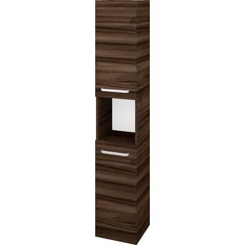 Koupelnový nábytek Dřevojas Vysoká skříň DOS SVD2O 35 - D06 Ořech / Úchytka T01 / D06 Ořech / Levé
