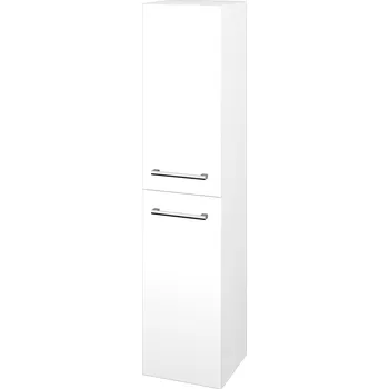 Koupelnový nábytek Dřevojas Vysoká skříň s košem DOS SVD2K 35 - M01 Bílá mat / Úchytka T03 / M01 Bílá mat / Pravé