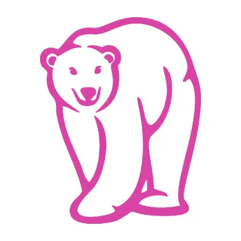 Samolepící dekorace SAMOLEPKA Lední medvěd 004 levá (16 - růžová) NA AUTO, NÁLEPKA, FÓLIE, POLEP, TUNING, VLASTNÍ TEXT, TISK, AUTOSAMOLEPKY.cz, POLEPY, OBRÁZEK, LOGO, SAMOLEPKY