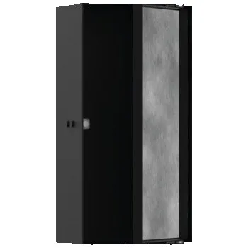 Hansgrohe XtraStoris Rock MATNÁ ČERNÁ Výklenek do stěny s dvířky pro obklady 300/150/100
