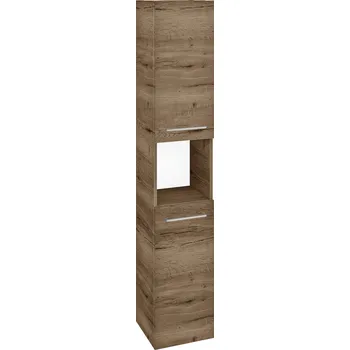 Koupelnový nábytek Dřevojas Vysoká skříň DOS SVD2O 35 - D21 Tobacco / Úchytka T04 / D21 Tobacco / Pravé