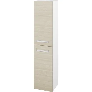 Koupelnový nábytek Dřevojas Vysoká skříň DOS SVD2 35 - N01 Bílá lesk / Úchytka T01 / D04 Dub / Levé