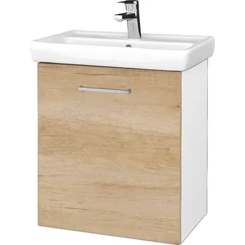 Koupelnový nábytek Dřevojas Koupelnová skříňka DOOR SZD 55 - N01 Bílá lesk / Úchytka T04 / D15 Nebraska / Levé