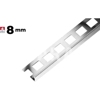 Stavební profil Lišta ukončovací L nerez kartáčovaná 8mm d.25m