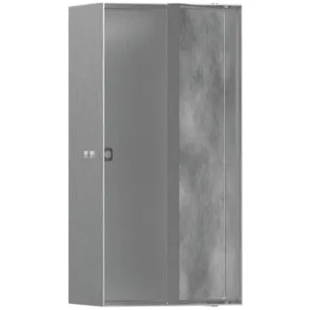 Koupelnový nábytek Hansgrohe XtraStoris Rock KARTÁČOVANÁ NEREZOVÁ OCEL Výklenek do stěny s dvířky pro obklady 300/150/100