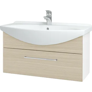 Koupelnový nábytek Dřevojas Koupelnová skříňka TAKE IT SZZ 85 - N01 Bílá lesk / Úchytka T04 / D04 Dub