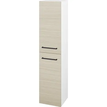 Koupelnový nábytek Dřevojas Vysoká skříň DOS SVD2 35 - N01 Bílá lesk / Úchytka T06 / D04 Dub / Levé