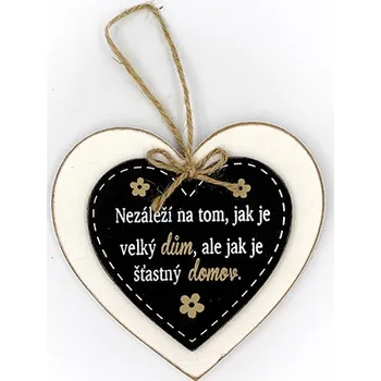 Plechová cedule Nekupto Dřevěná cedule srdíčko Šťastný domov