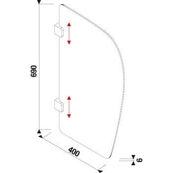 Pisoár Pisoárová dělící stěna 69x40 JIKA Split urinálová tmavá 6mm H44J6010003011