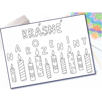 Radost v písku Šablona na pískování krásné narozeniny - svíčky Velikost šablony: A5 (148 x 210 mm)