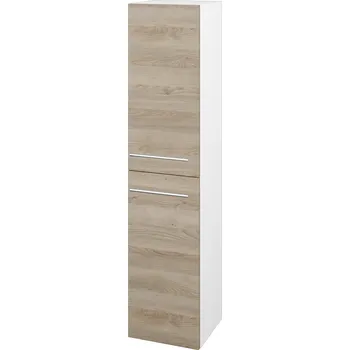 Koupelnový nábytek Dřevojas Vysoká skříň DOS SVD2 35 - N01 Bílá lesk / Úchytka T02 / D17 Colorado / Levé