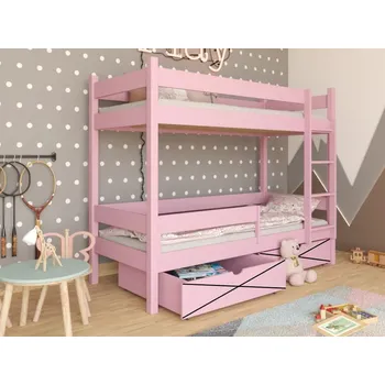 Dětská postel Patrová postel Elegant - bez úložných prostorů Barva dřeva: Růžová, Rozměry: 80x180