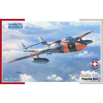 Plastikový model 1/72 DH.100 Vampire FB.6 Pinocchio Nose (4x camo)
