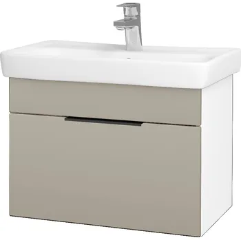 Koupelnový nábytek Dřevojas Koupelnová skříňka SOLO SZZ 60 - N01 Bílá lesk / Úchytka T07 / M05 Béžová mat