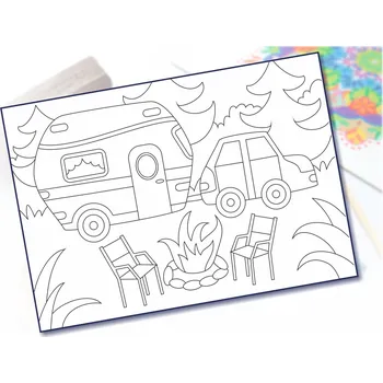 Radost v písku Šablona na pískování karavan Varianta: A4 (210 × 297 mm)