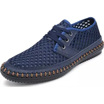 Pánské tenisky Letní pánské boty šněrovací prodyšná obuv síťovaná Barva: Modrá, Velikost: 44