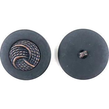 Knoflík GOM37, Knoflík, 26mm, staro-měď, vzor smotaného hada, 1ks