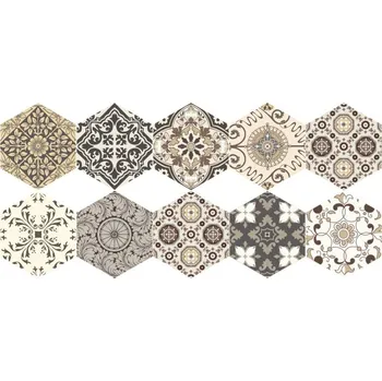 Samolepící dekorace Sada 10 samolepek na podlahu Ambiance Floor Stickers Hexagons Luiza, 40 x 90 cm ID_1204746