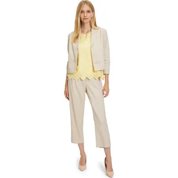 Dámské kalhoty Betty & Co široké kalhoty s vysokým pasem 6346/3216/1098 Béžová 36