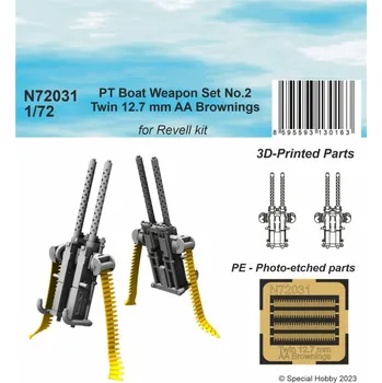 Plastikový model CMK 1/72 PT Boat Weapon Set Twin 12.7mm AA Brownings