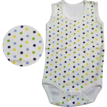 Kojenecký body Kojenecké body bez rukávů bílé Puntíky 74