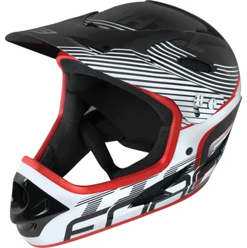 Cyklistická přilba přilba FORCE TIGER downhill, črn-bílo-červ L- XL