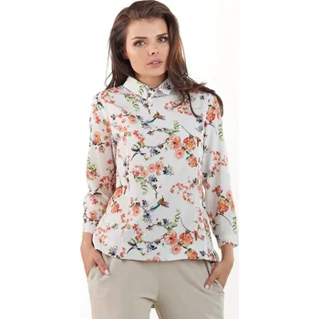 Dámská košile Košile se zajímavými vzory A213 Barva: Smetanová, Velikost: L