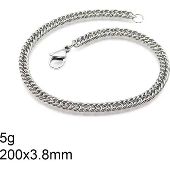 Náramek Ocelový náramek - Double Curb - 200 x 3.8 mm