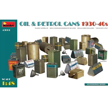 Plastikový model 1:48 Oil & Petrol Cans 1930-40s