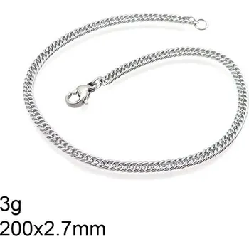 Náramek Ocelový náramek - Double Curb - 200 x 2.7 mm