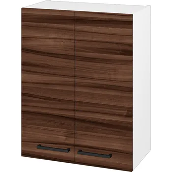 Koupelnový nábytek Dřevojas Horní skříňka DOS SYD2 60 - N01 Bílá lesk / Úchytka T06 / D06 Ořech