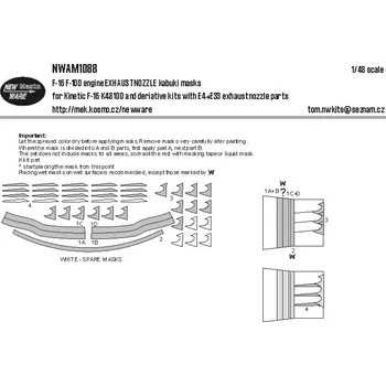 Plastikový model 1/48 F-16 F-100 engine EXH.NOZZLE (KIN)