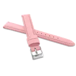 MINET Růžový prošitý kožený řemínek z jemného nubuku - 16 MSNUX16