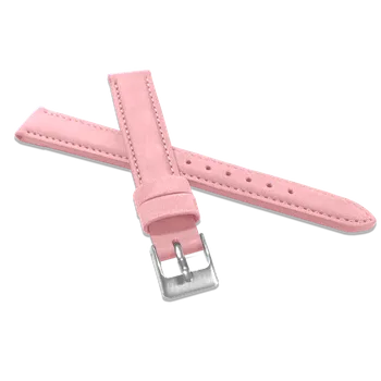 Řemínek na hodinky MINET Růžový prošitý kožený řemínek z jemného nubuku - 16 MSNUX16