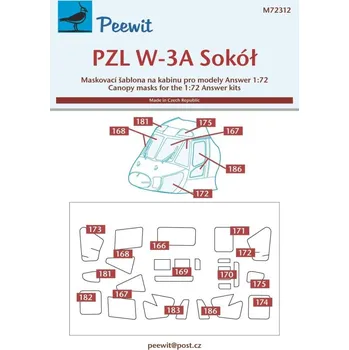 Plastikový model Peewit 1/72 Canopy mask PZL W-3A Sokol (ANSWER)